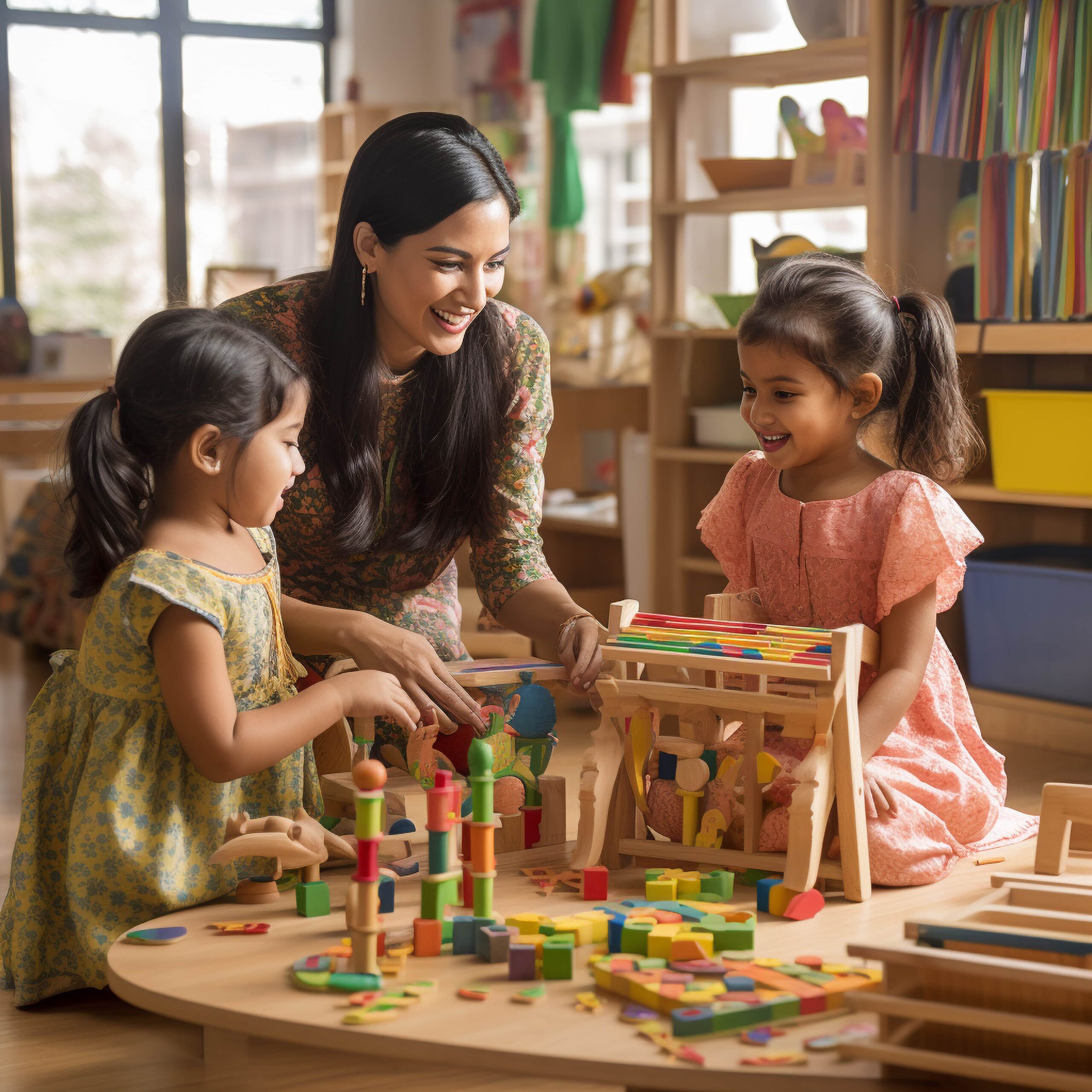preschool-indian-teacher-with-children-playing-min
